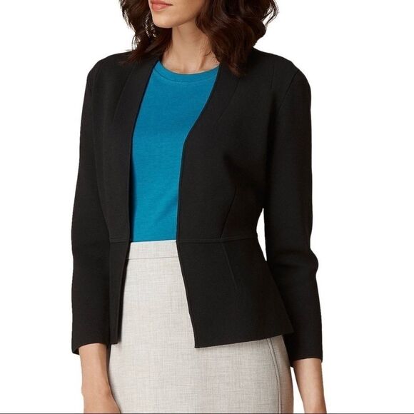 Women’s LK Bennett Ive Knit Structured Black Blazer Jacket Gorgeous and Slimming - Picture 1 of 11
